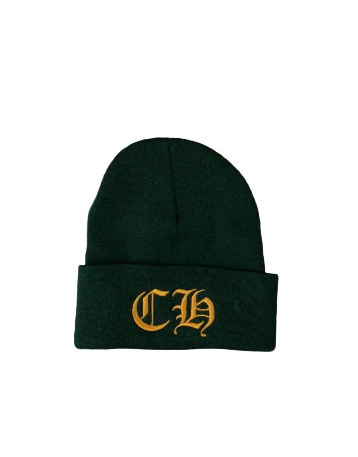 CHROME HEARTS CH LOGO BEANIE GREEN/YELLOW