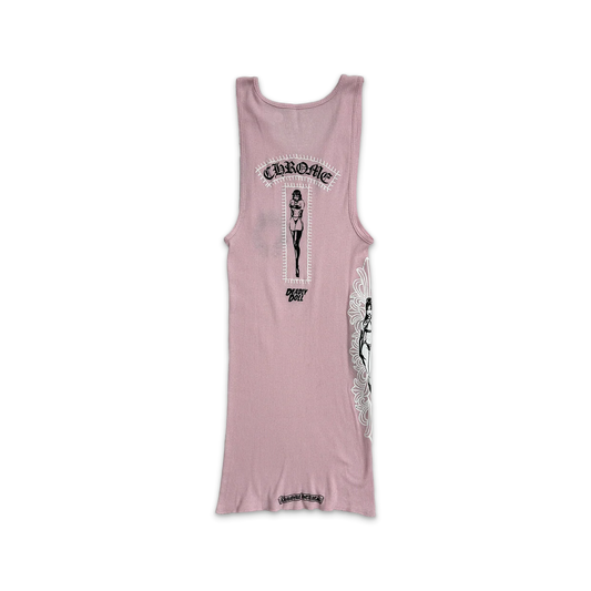CHROME HEARTS DEADLY DOLL TANK TOP DRESS PINK