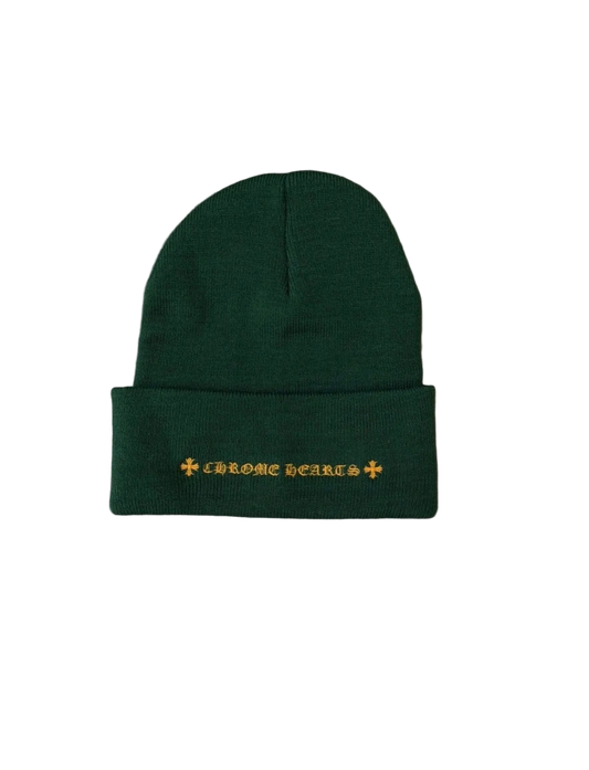 CHROME HEARTS CH LOGO BEANIE GREEN/YELLOW