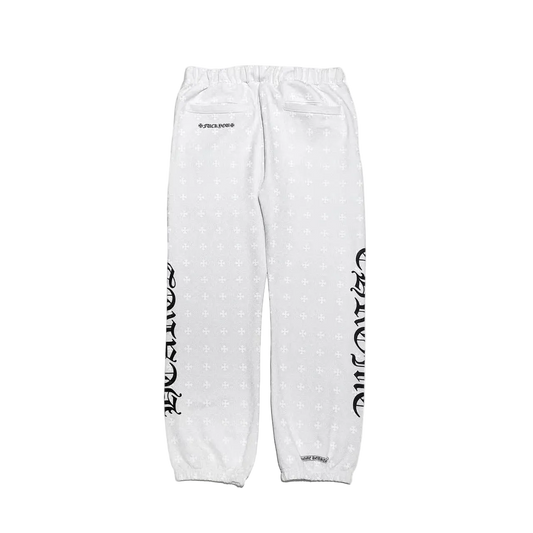 CHROME HEARTS WHITE MONOGRAM HORSESHOE SWEATPANTS