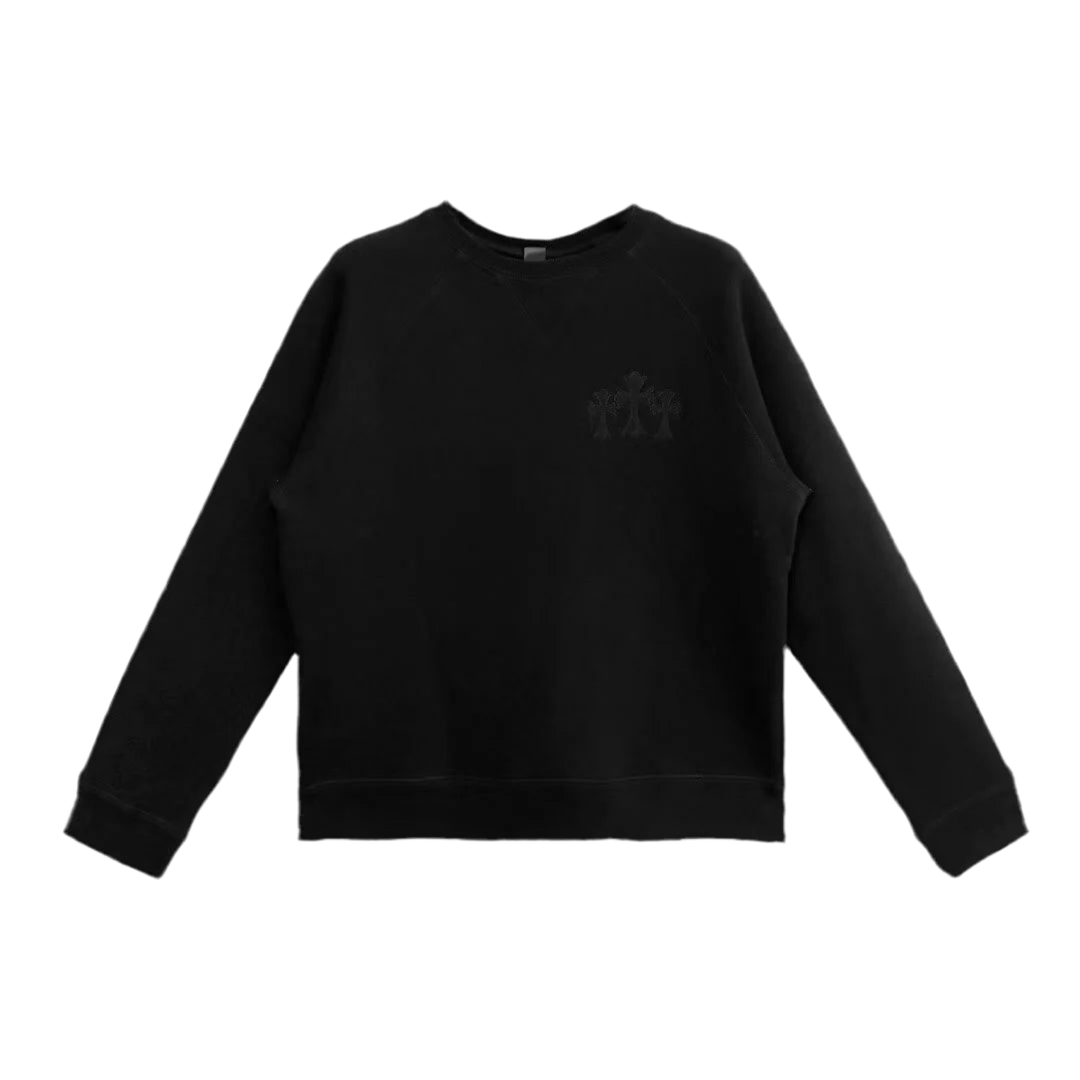 CHROME HEARTS CH LOGO CEMETERY CREWNECK BLACK