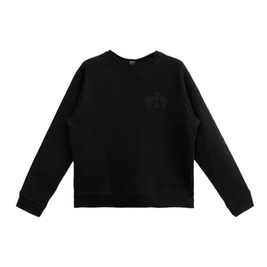 CHROME HEARTS CH LOGO CEMETERY CREWNECK BLACK