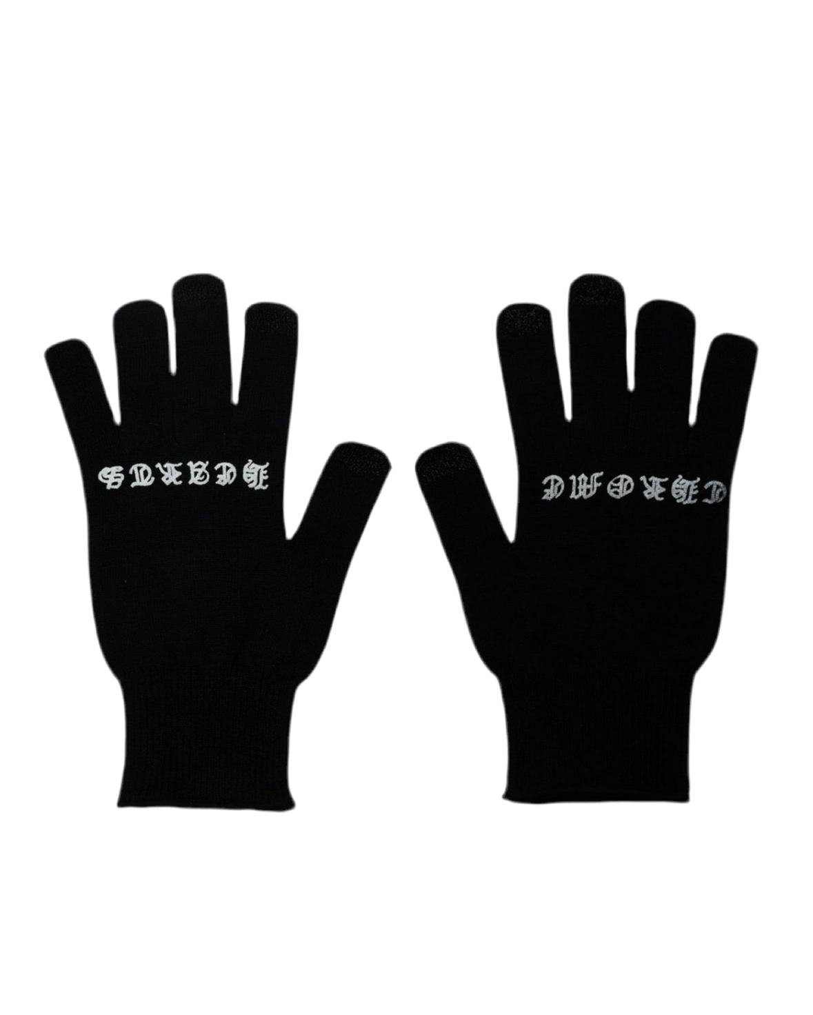 CHROME HEARTS BLACK WHITE WORKMAN GLOVES