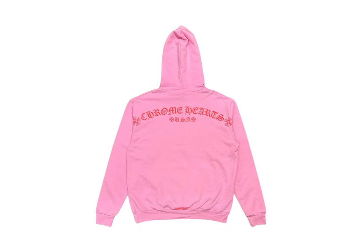 CHROME HEARTS SHOULDER LOGO HOODIE (PINK/RED)