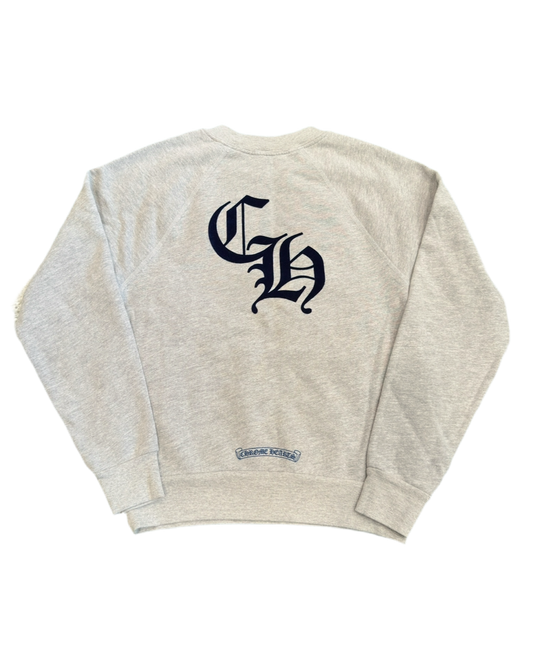 CHROME HEARTS ‘BLIND SPOT’ CEMETERY CREWNECK GREY