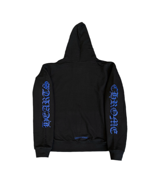 CHROME HEARTS BLUE VERTICAL LOGO ZIP UP HOODIE (THERMAL LINED)