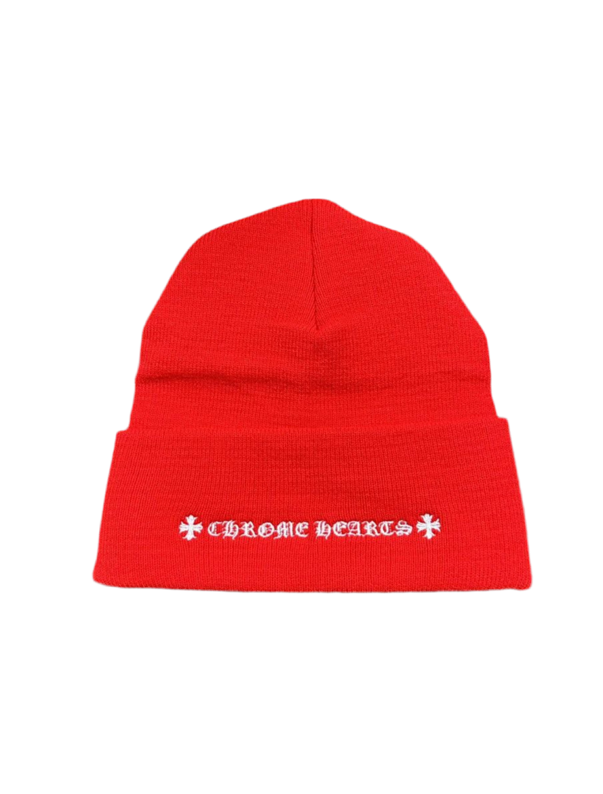CHROME HEARTS RED CH LOGO BEANIE