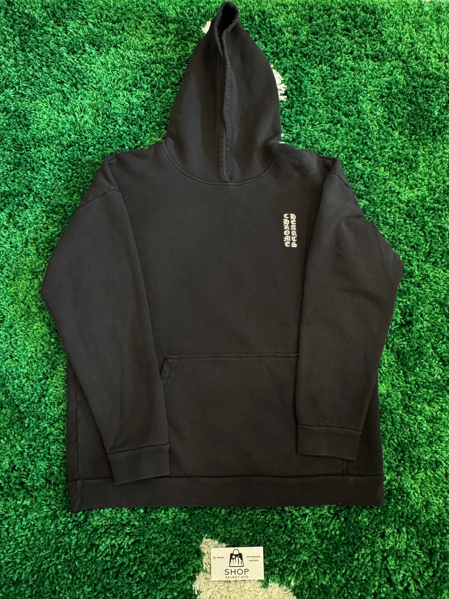 (U) CHROME HEARTS VERTICAL LOGO EMBROIDERED HOODIE
