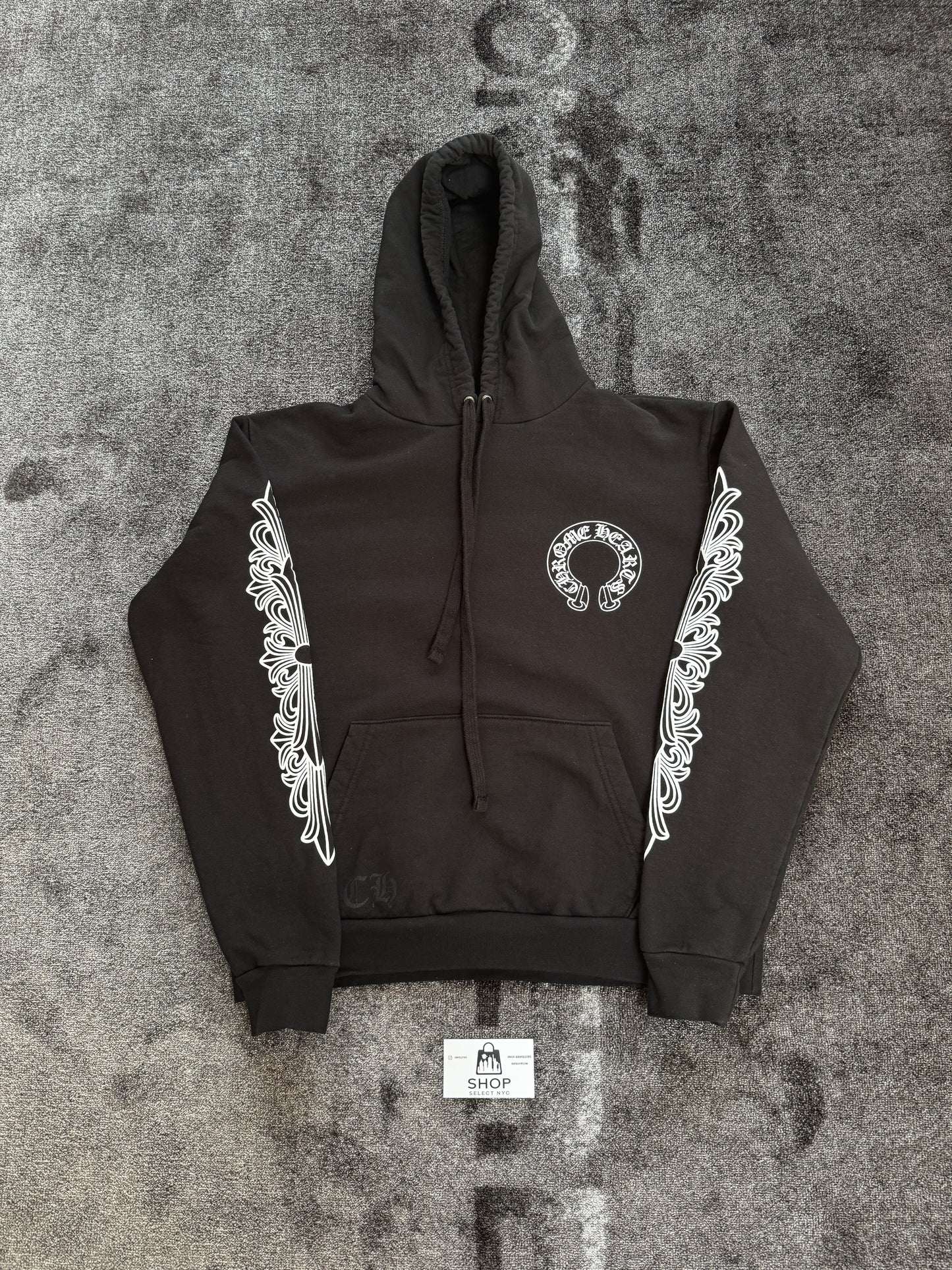 (U) CHROME HEARTS FLORAL HORSESHOE HOODIE