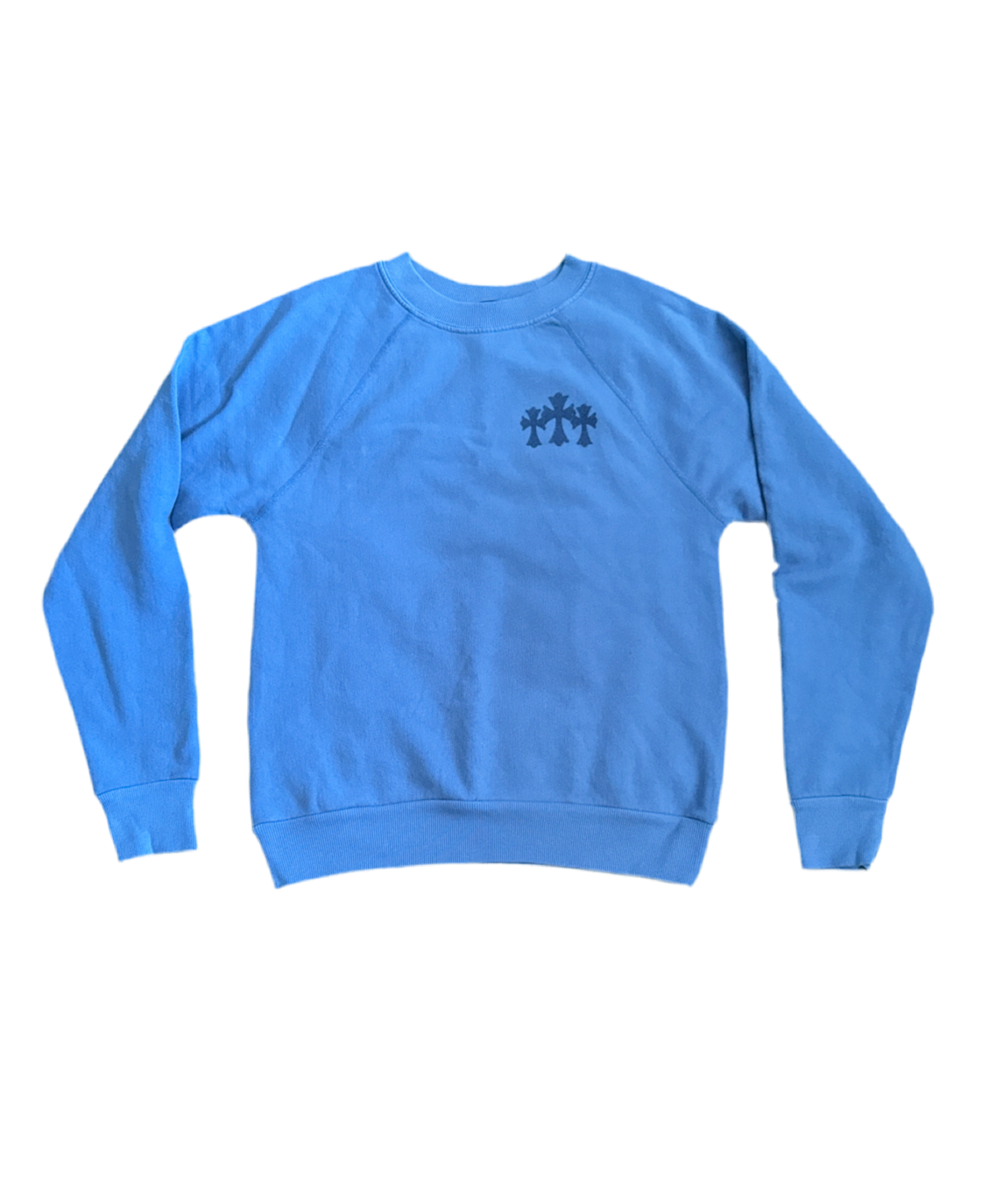 CHROME HEARTS ‘BLIND SPOT’ CEMETERY CREWNECK BLUE