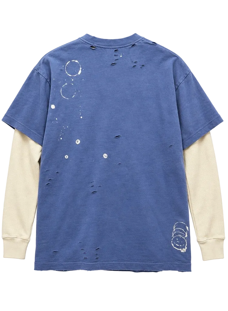 SATOSHI NAKAMOTO LUKES THERMAL BLEACHED LONG SLEEVE (BLUE)