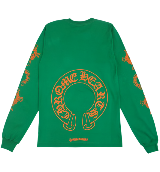 CHROME HEARTS ORANGE/GREEN LONG SLEEVE SHIRT