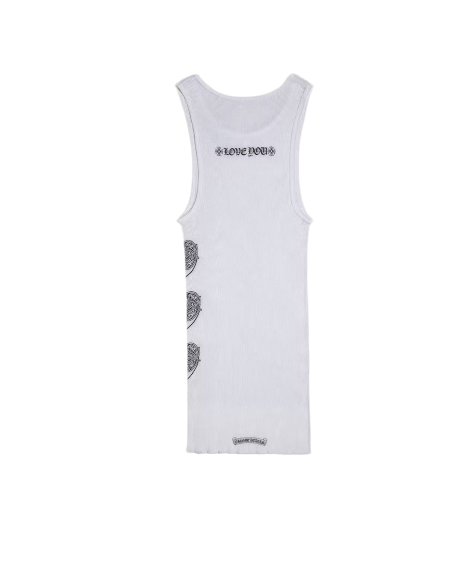 CHROME HEARTS LOVE YOU RIB HEART TANK TOP