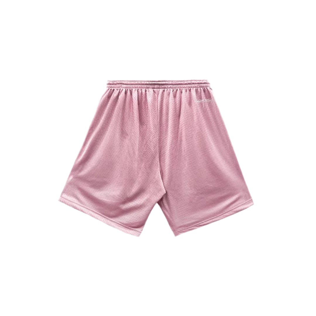 CHROME HEARTS PINK LOVE YOU MESH SHORTS