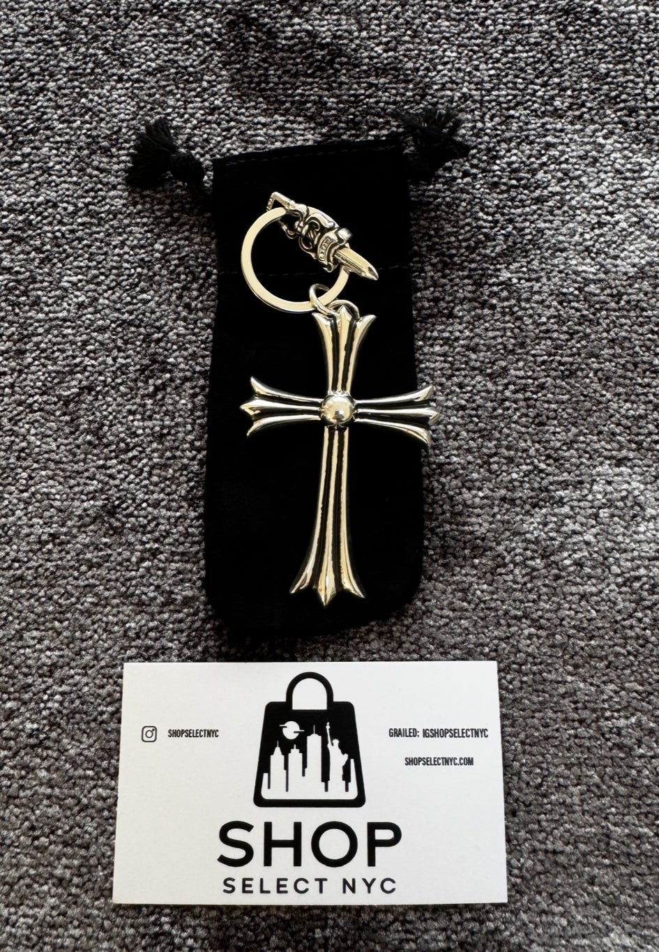 CHROME HEARTS CROSS-DAGGER KEYCHAIN / BAG CHARM
