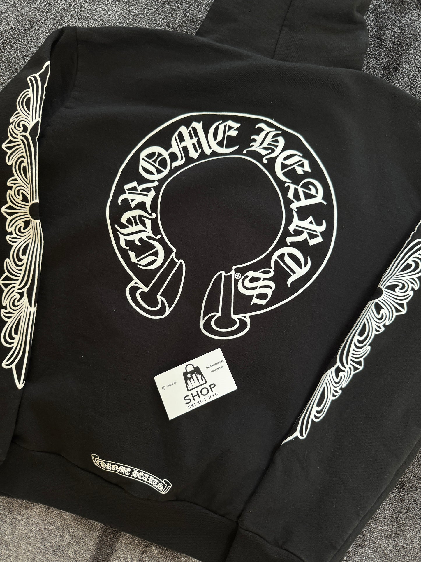 (U) CHROME HEARTS FLORAL HORSESHOE HOODIE