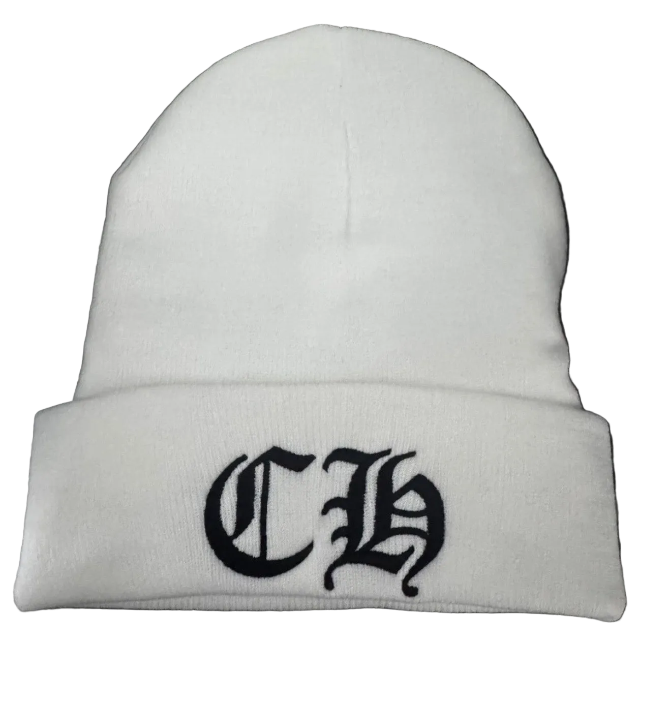 CHROME HEARTS CH LOGO BEANIE WHITE/BLACK