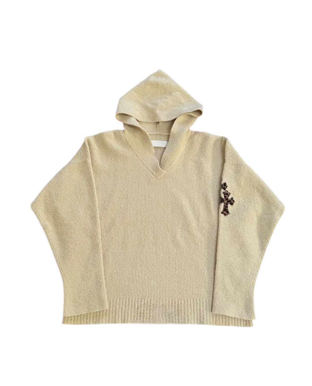 CHROME HEARTS PIMA-CHEETAH CROSS PATCH HOODIE