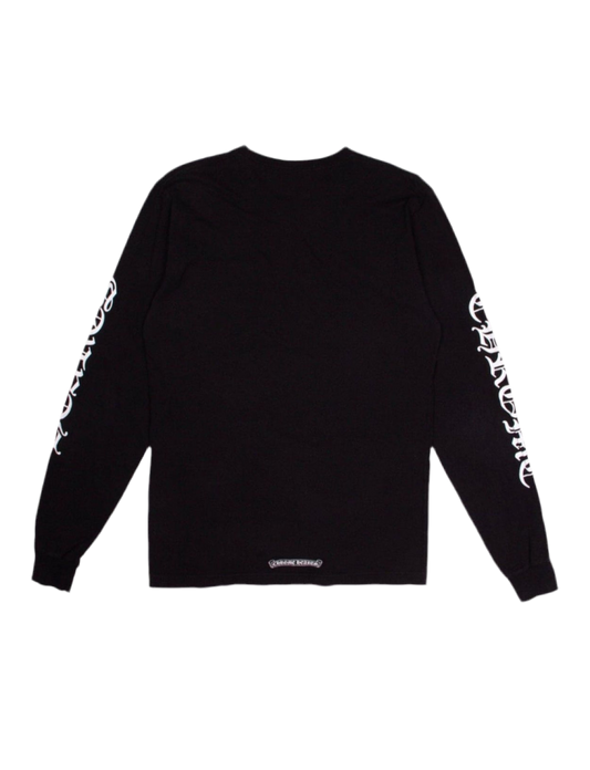 CHROME HEARTS NECK LOGO LONG SLEEVE T-SHIRT (BLACK/WHITE)
