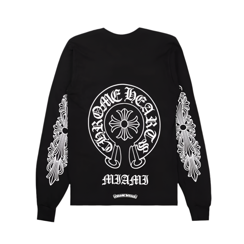 CHROME HEARTS MIAMI FLORAL HORSESHOE LONGSLEEVE T-SHIRT