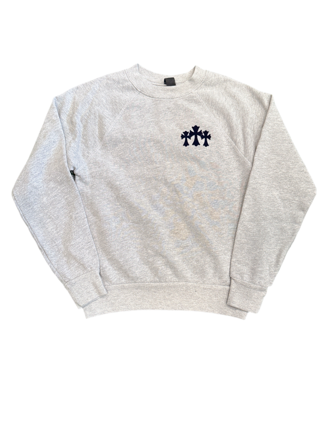CHROME HEARTS ‘BLIND SPOT’ CEMETERY CREWNECK GREY