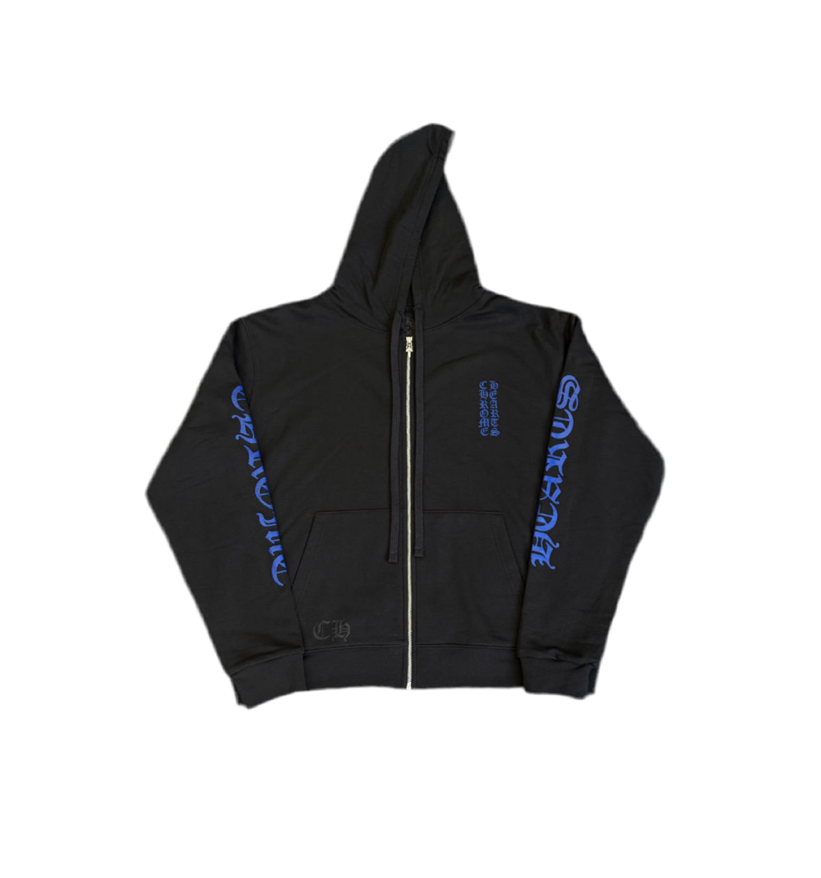 クロムハーツ　Vertical Logo パーカー ブルー ジップ Chrome Hearts Black/Blue Vertical Logo Hoodie | Common Hype