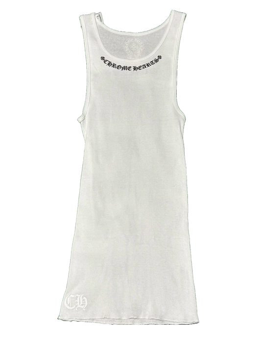 CHROME HEARTS LOVE YOU TANK TOP DRESS WHITE