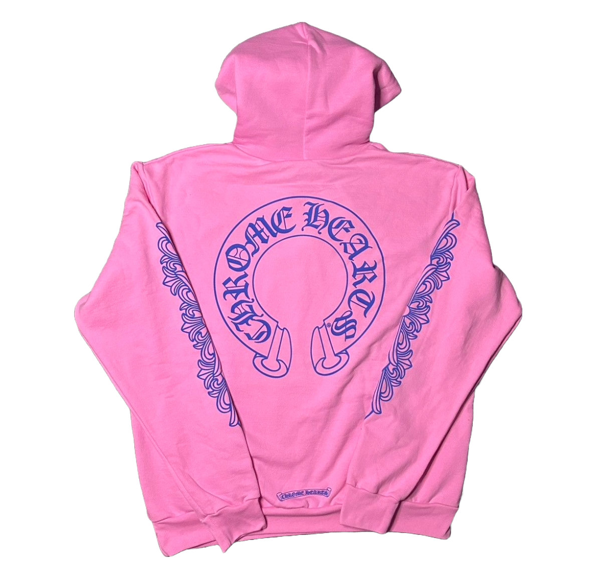 CHROME HEARTS PINK FLORAL HORSESHOE HOODIE
