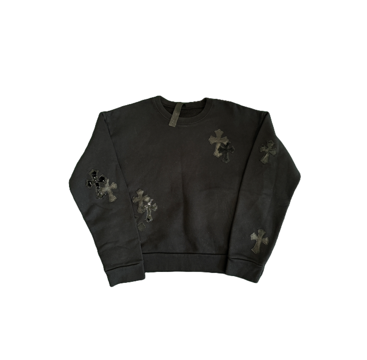 (U) CHROME HEARTS TRI-CROSS PATCH CREWNECK