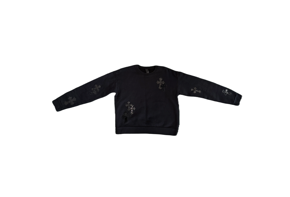 (U) CHROME HEARTS TRI-CROSS PATCH CREWNECK