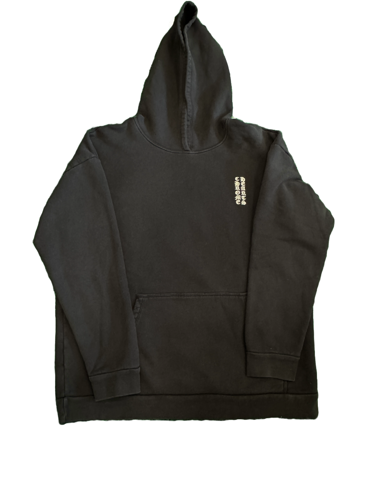 (U) CHROME HEARTS VERTICAL LOGO EMBROIDERED HOODIE