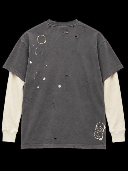 SATOSHI NAKAMOTO LUKES THERMAL BLEACHED LONG SLEEVE (GREY)