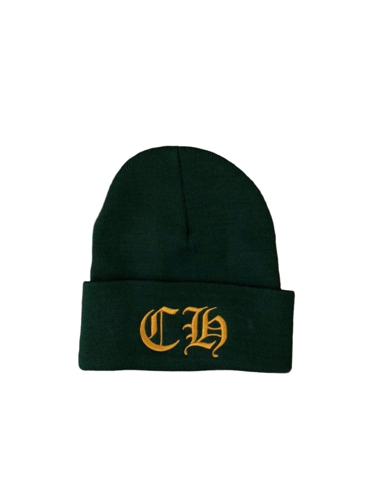 CHROME HEARTS CH LOGO BEANIE GREEN/YELLOW