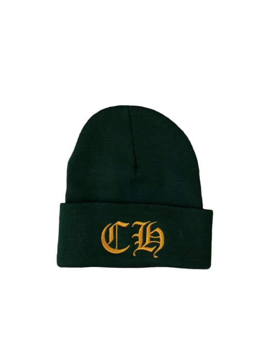CHROME HEARTS CH LOGO BEANIE GREEN/YELLOW