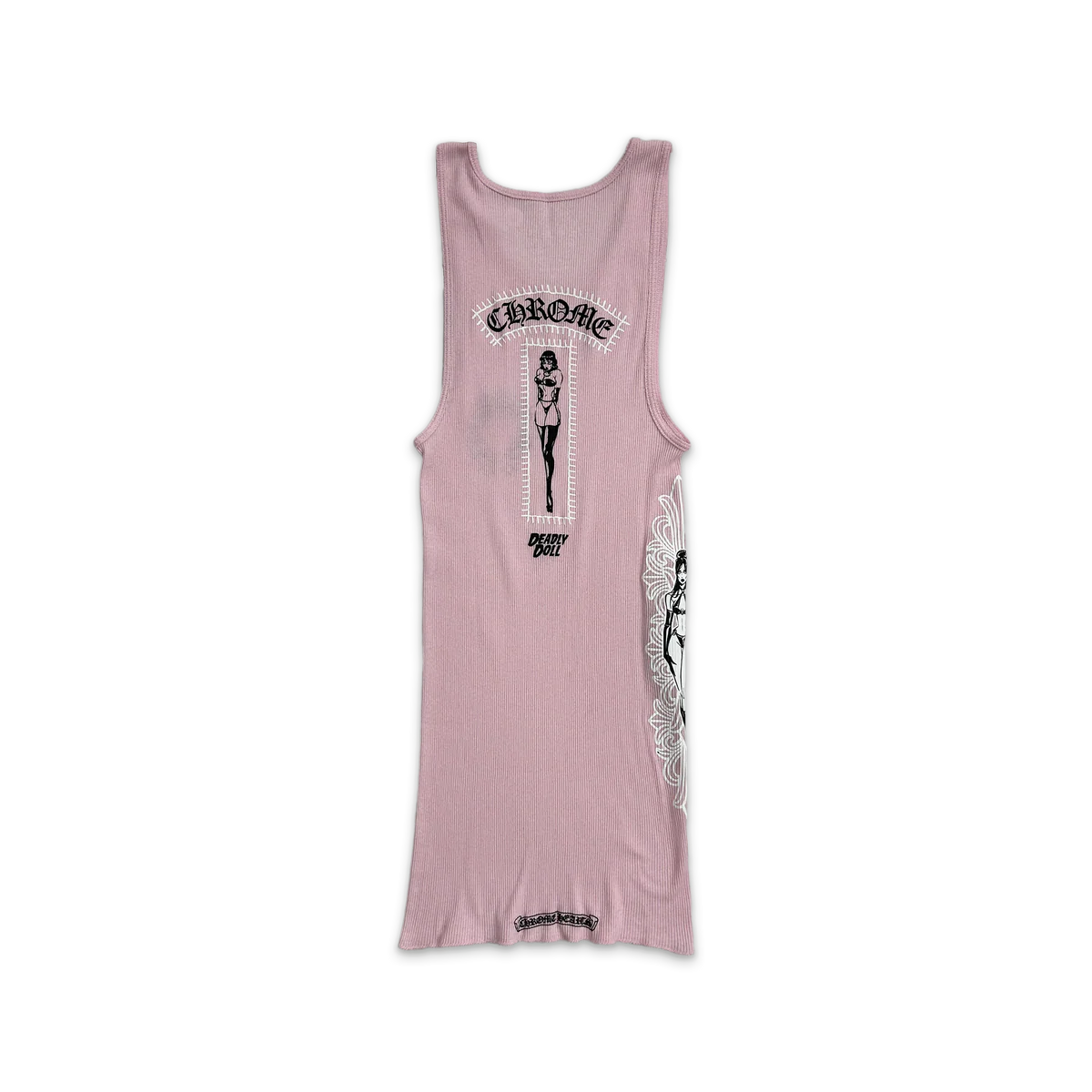 CHROME HEARTS DEADLY DOLL TANK TOP DRESS WHITE