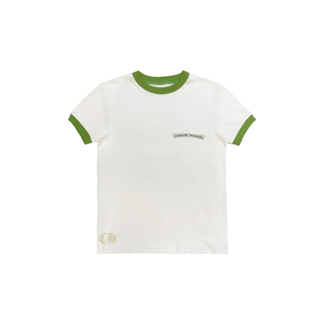CHROME HEARTS WOMENS CROP TEE (MATCHA/WHITE)