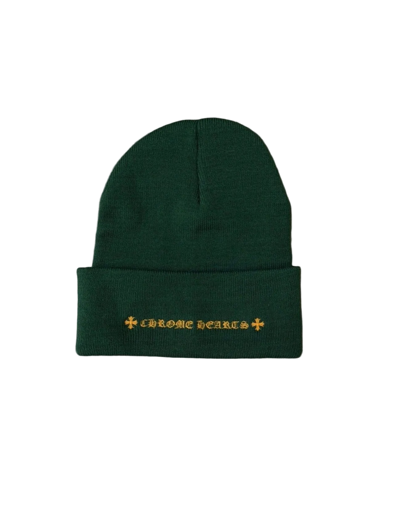 CHROME HEARTS CH LOGO BEANIE GREEN/YELLOW
