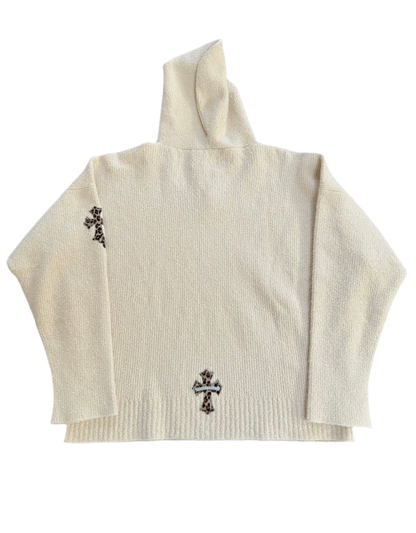 CHROME HEARTS PIMA-CHEETAH CROSS PATCH HOODIE