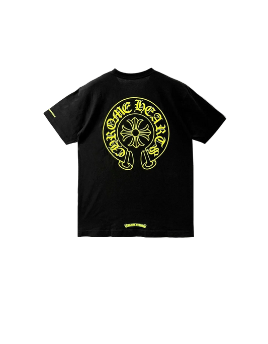 CHROME HEARTS NEON HORSESHOE LOGO T-SHIRT (BLACK)