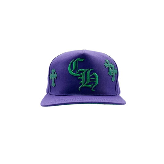 CHROME HEARTS CH BASEBALL PATCH HAT (GREEN/PURPLE)