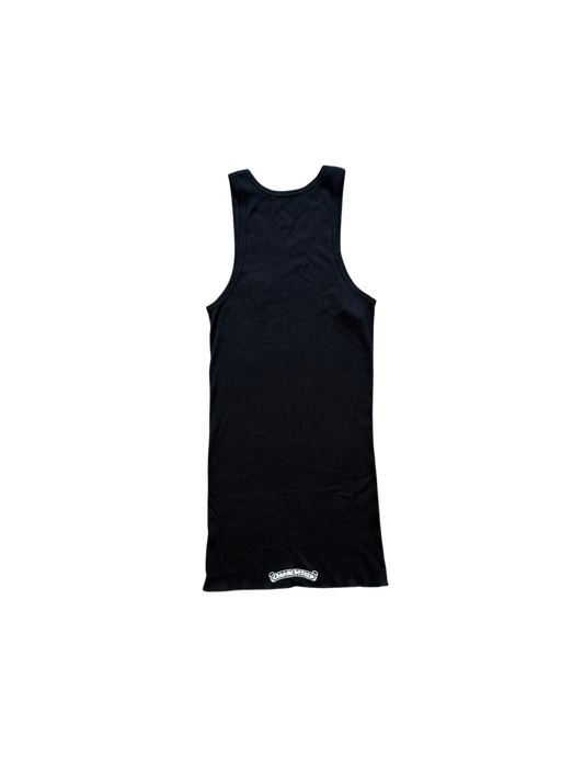 CHROME HEARTS CRYSTAL FLEUR PATCH TANK TOP (BLACK)
