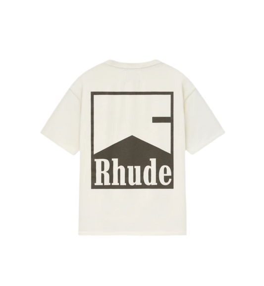 RHUDE CHEVRON LOGO T-SHIRT (CREAM)