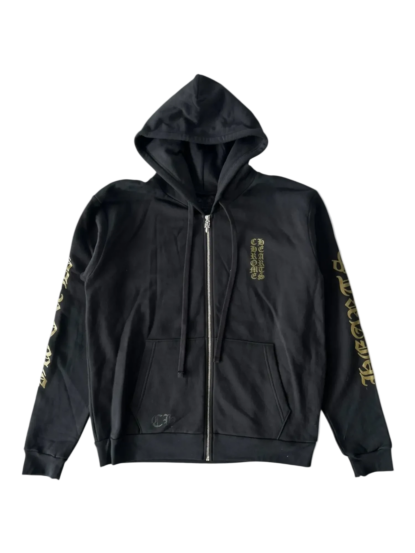 CHROME HEARTS OLIVE VERTICAL LOGO ZIP UP