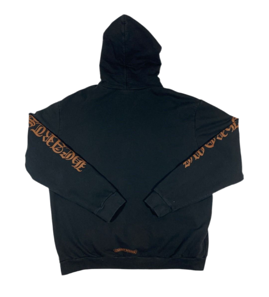 CHROME HEARTS BROWN GLITTER HOODIE “F*CK YOU” HOOD