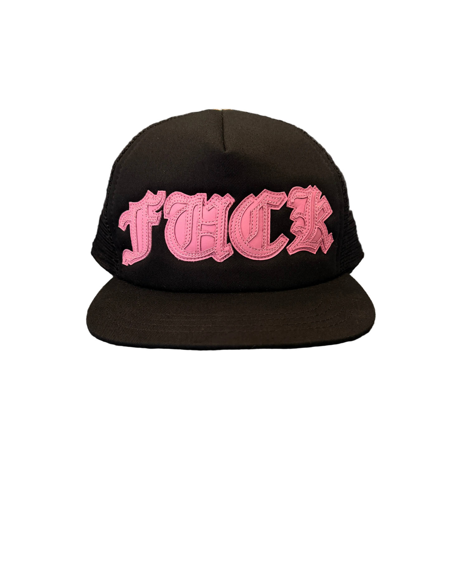 CHROME HEARTS LEATHER PATCH FUCK TRUCKER (PINK)