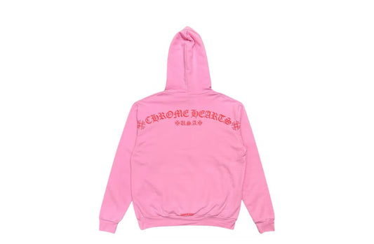 CHROME HEARTS SHOULDER LOGO HOODIE (PINK/RED)
