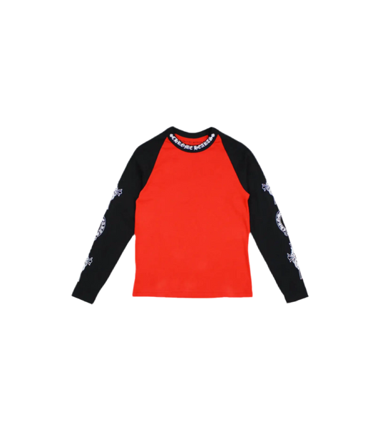 CHROME HEARTS BASEBALL NECK LOGO LONG SLEEVE