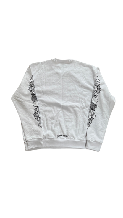 CHROME HEARTS LOVE YOU FLORAL HEART SLEEVE CREWNECK