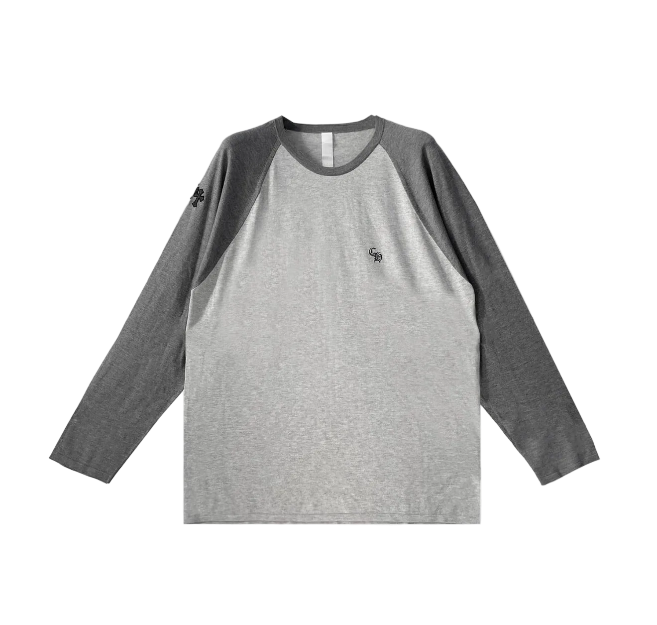 CHROME HEARTS SILK LEATHER PATCH BASEBALL SHIRT