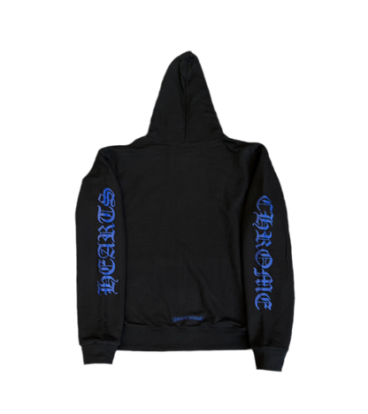 CHROME HEARTS BLUE VERTICAL LOGO ZIP UP HOODIE (THERMAL LINED)